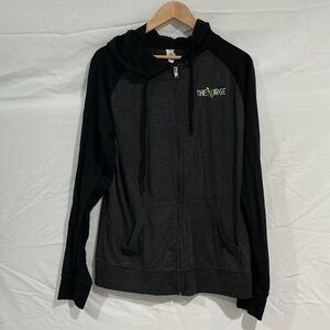 Urge Charcoal and Black Zip-Up Hoodie
